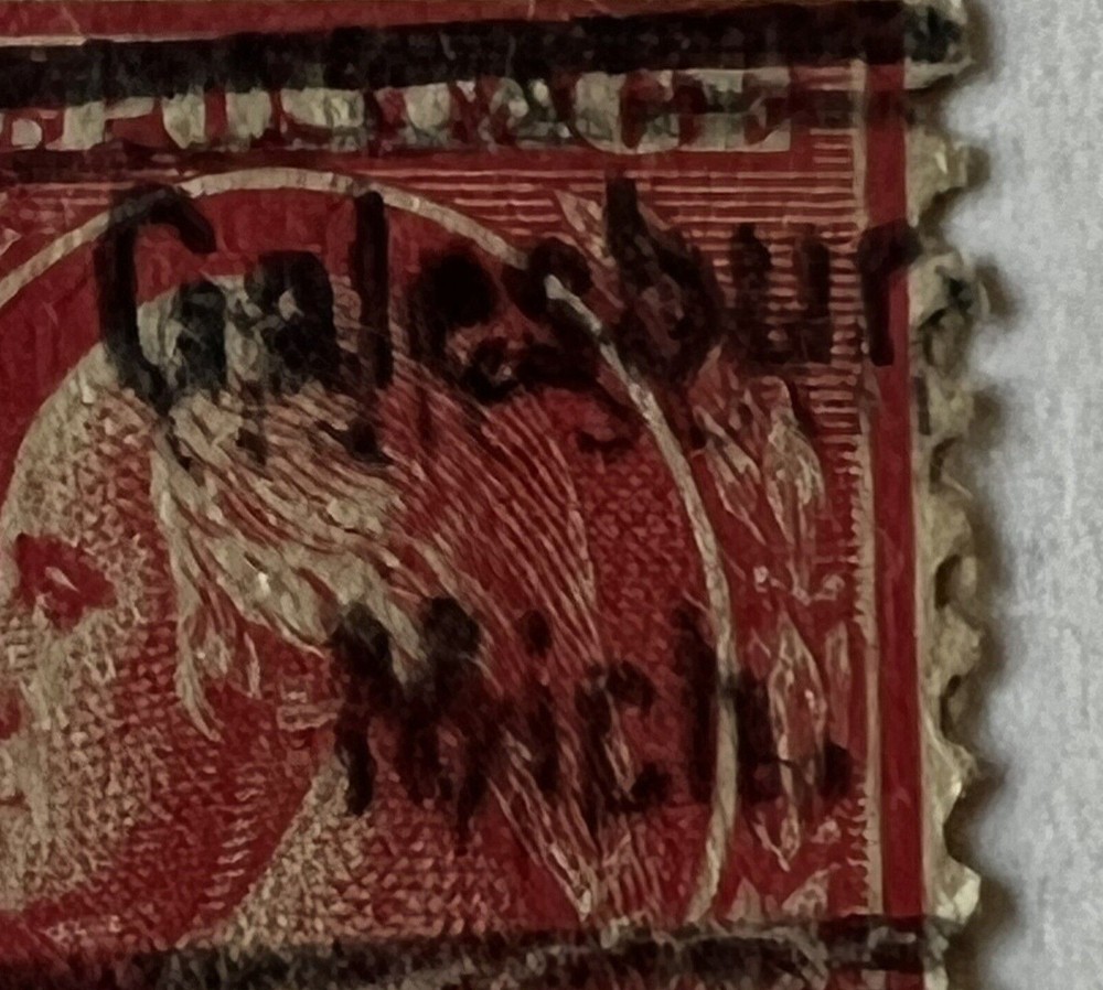 ERROR U.S. 2C STAMP WITH DOUBLED PRECANCEL GALESBURG, MICHIGAN