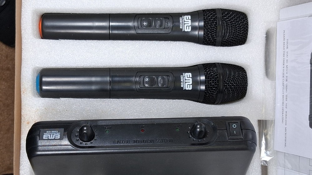 EMB Pro EBM10W Professional Dual VHF Wireless Handheld Microphone System