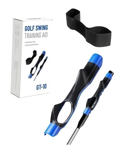 Golf Grip Trainer & Swing Correcting Arm Band, Golf Training Aid Combo-