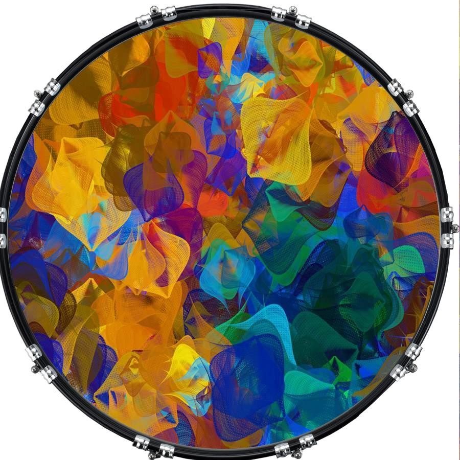 Custom 22" Kick Bass Drum Head Graphical Image Front Skin Abstract 35