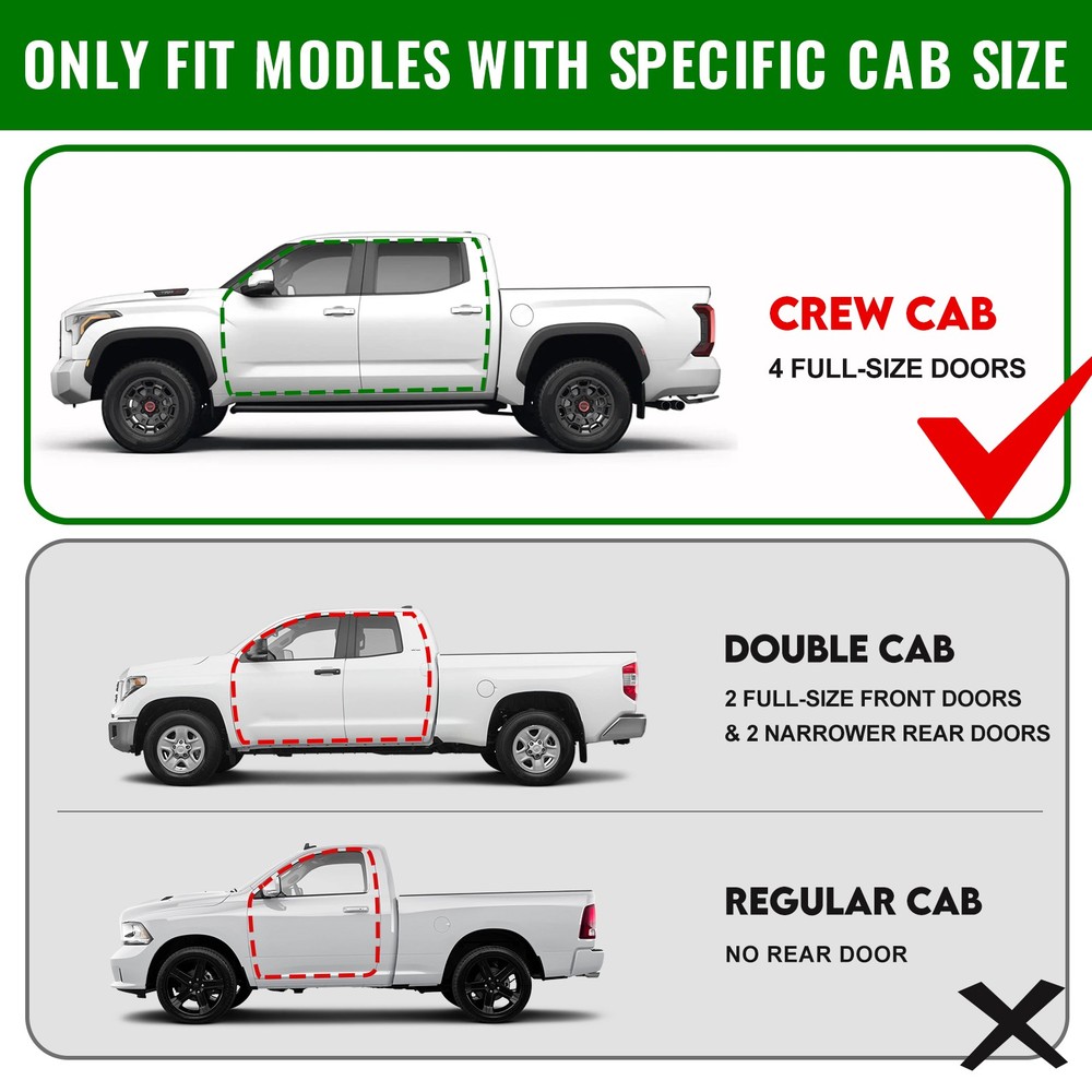 For 2024-2026 Tacoma Double/Crew Cab Running Boards Access Drop Steps