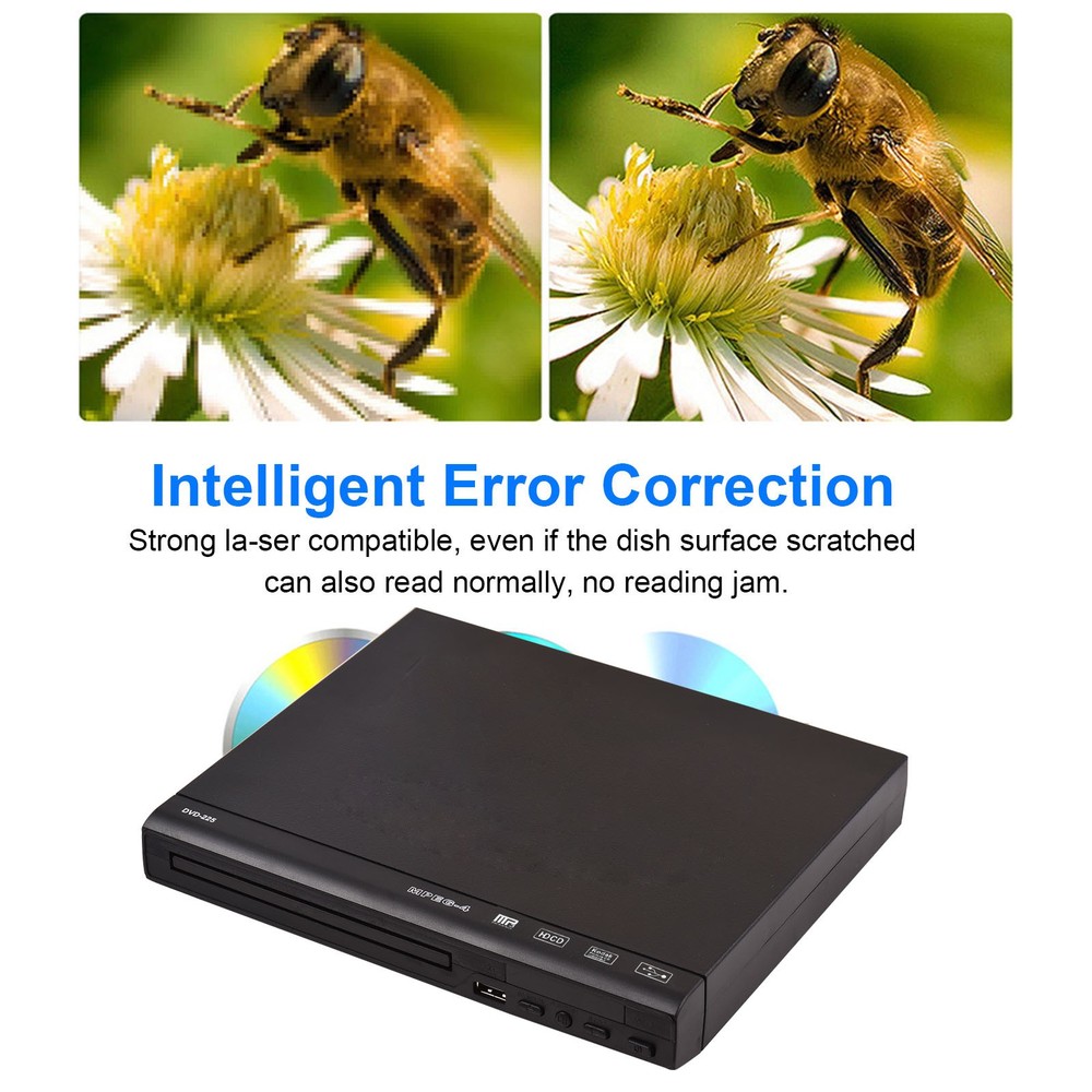 Universal Voltage DVD Player with Remote Control AV Cable Full Accessory Set