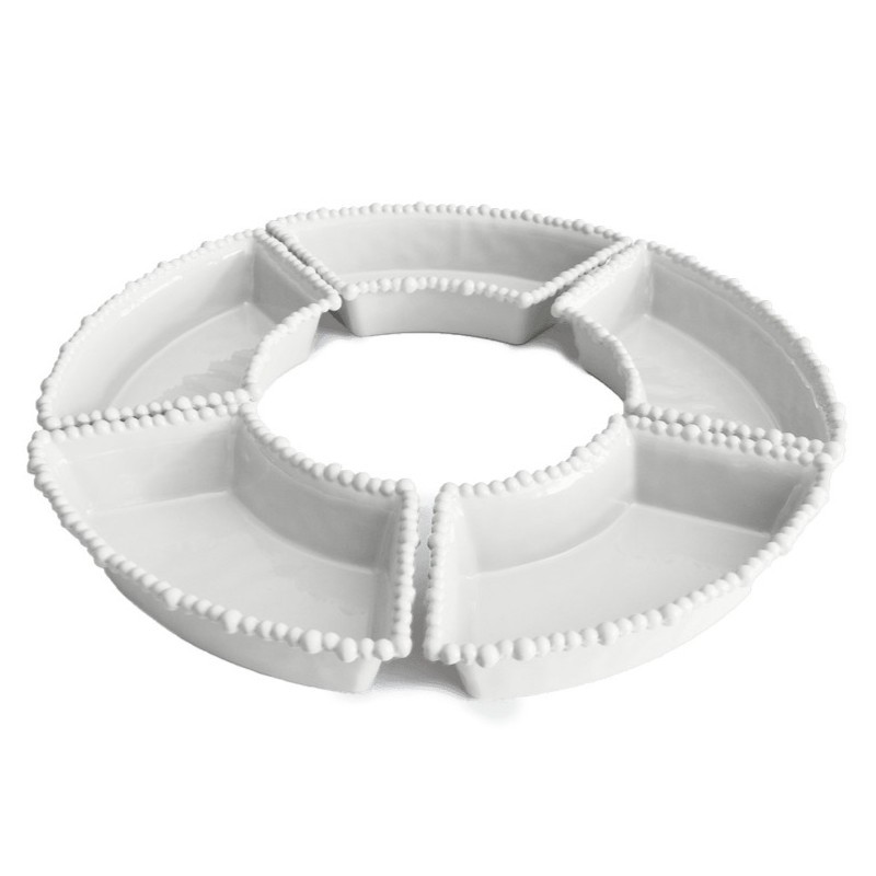 Baci Milano Joke Appetizer Dish White Set 5pce