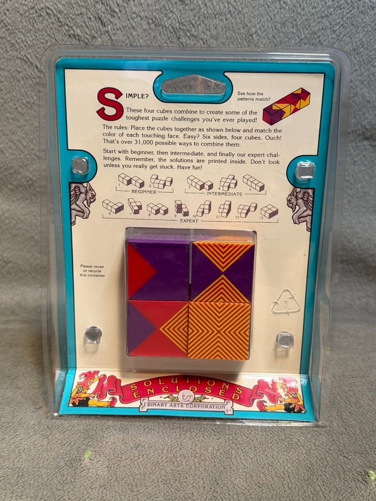 1994 Nearly Almost Impossible Puzzle Four Cube Binary Arts Sealed