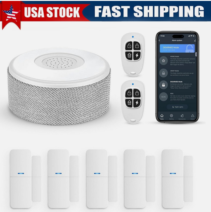 8pcs Smart WiFi Home Alarm System Residential Wireless Security Control Sensor