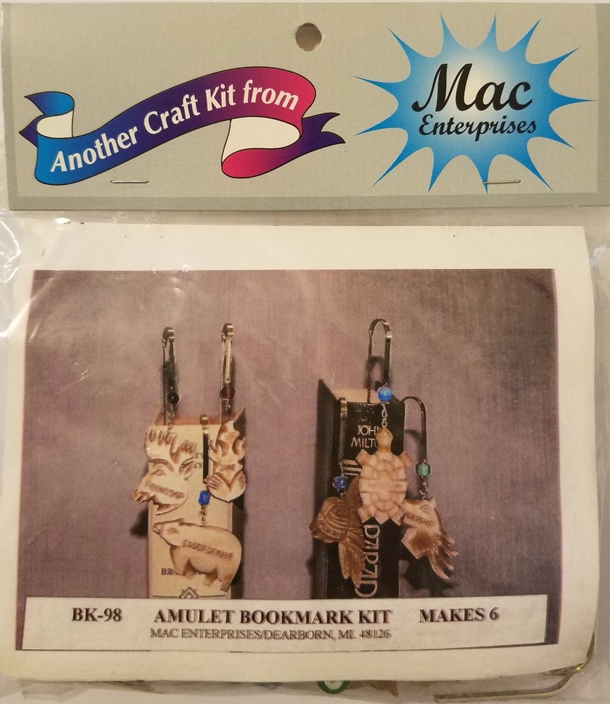 Bone Bead Amulet Beaded Bookmarks Beading Craft Project Kit Mac Enterprises VTG