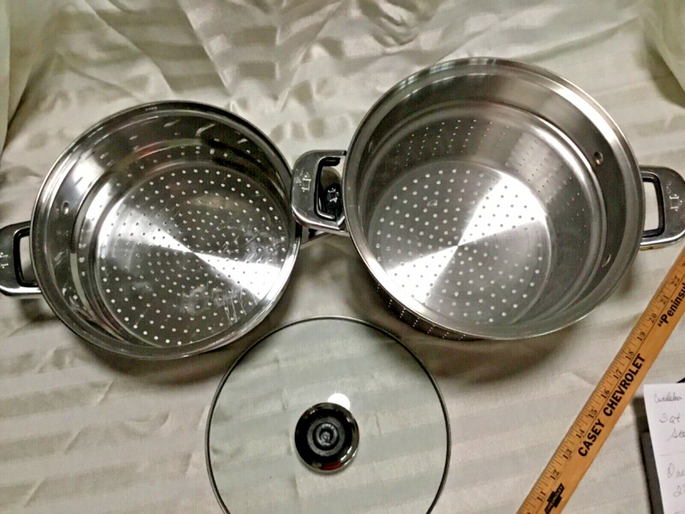 ONEIDA Immaculate 18/10 Stainless ~ Two (2) Steamer Inserts ~ Strainers