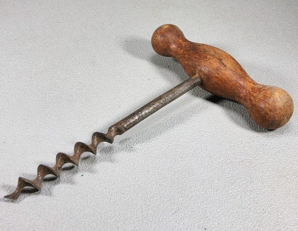 Vintage Wood Handle Corkscrew ~ FL-5