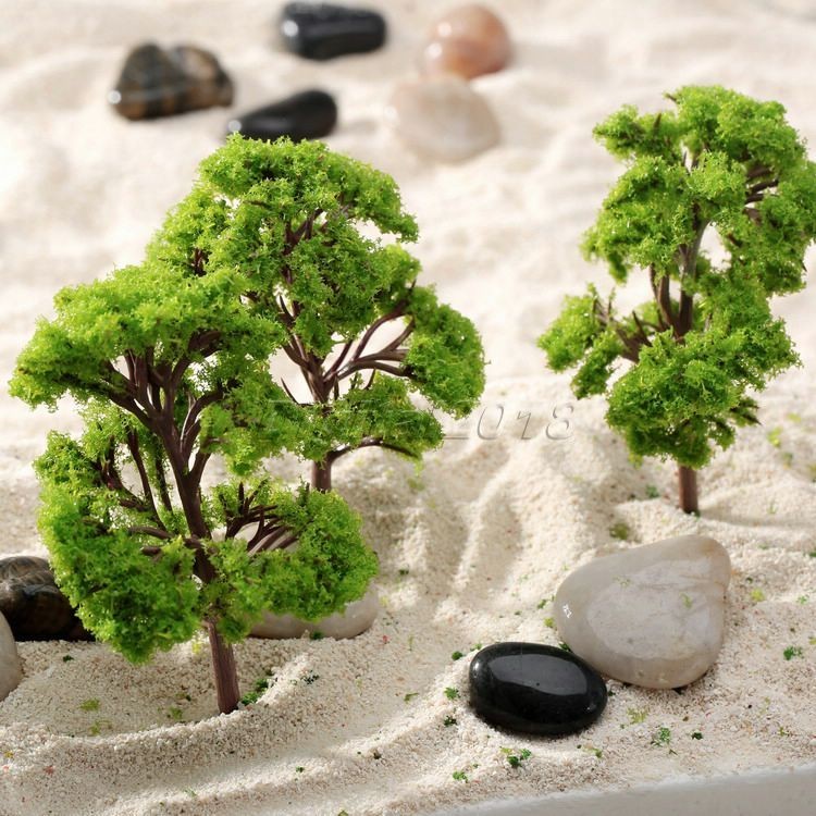 10Pcs 12cm Model Tree Garden Wargame Train Railway Architectural Scenery Layout