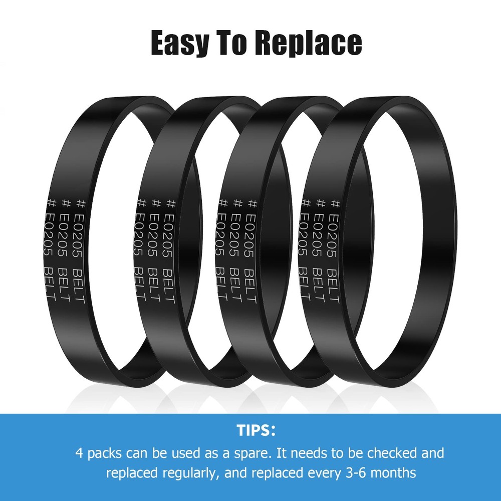 Replacement E0205 Vacuum Belt for Eureka PowerSpeed Lightweight 4-Pack