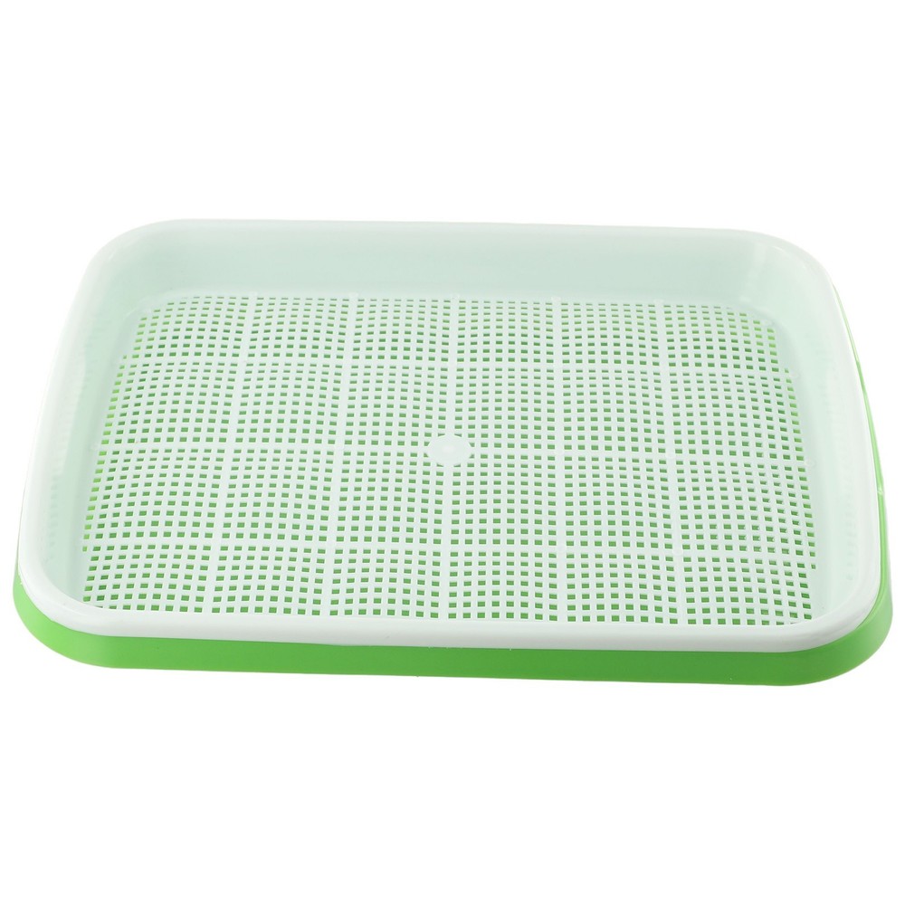 Sprouting Tray for Microgreens with Two Layer Mesh Design and Plastic Material