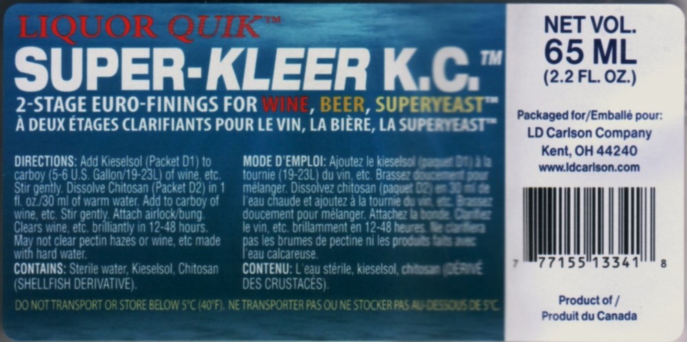 DUALFINE 2-STAGE FINING CHITOSAN+KIESELSOL FORMERLY LIQUOR QUIK SUPER KLEER K.C.