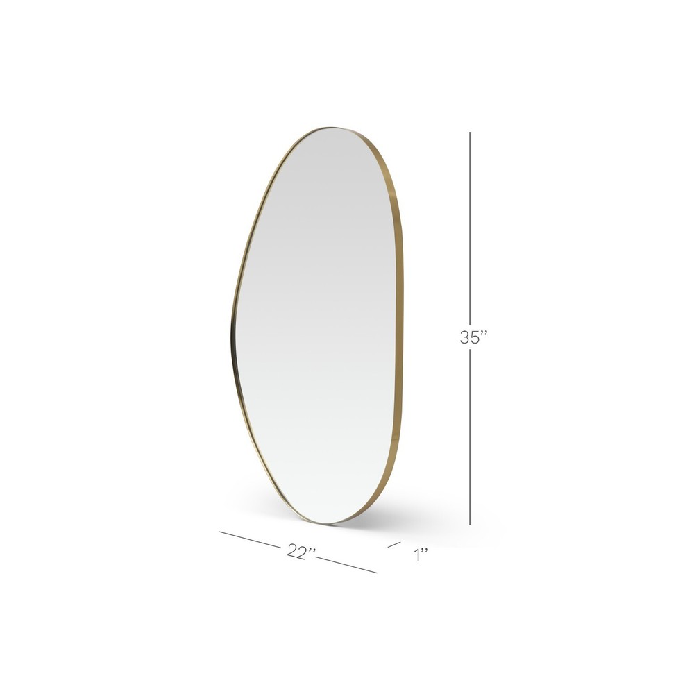 Freya Selene Asymmetrical Gold Edge Wall Mirror