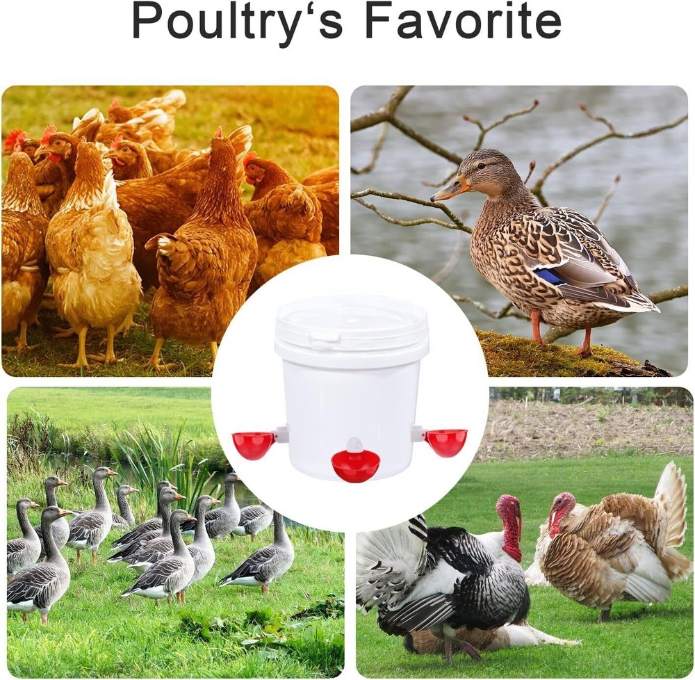 8 PCS Automatic Waterer Poultry Chicken Water Cup Feeder Drinker Drinking Bowl