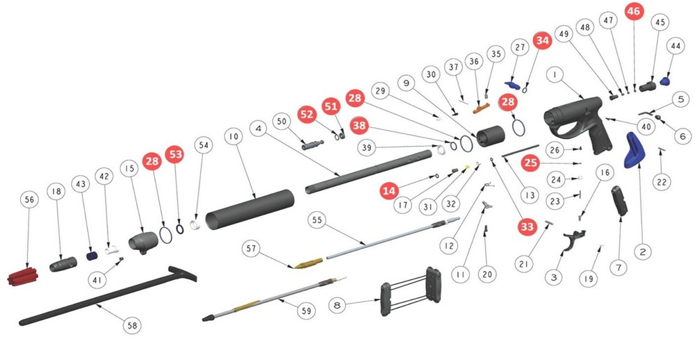 Mares pneumatic speargun Replacement Part connecting plunger evo