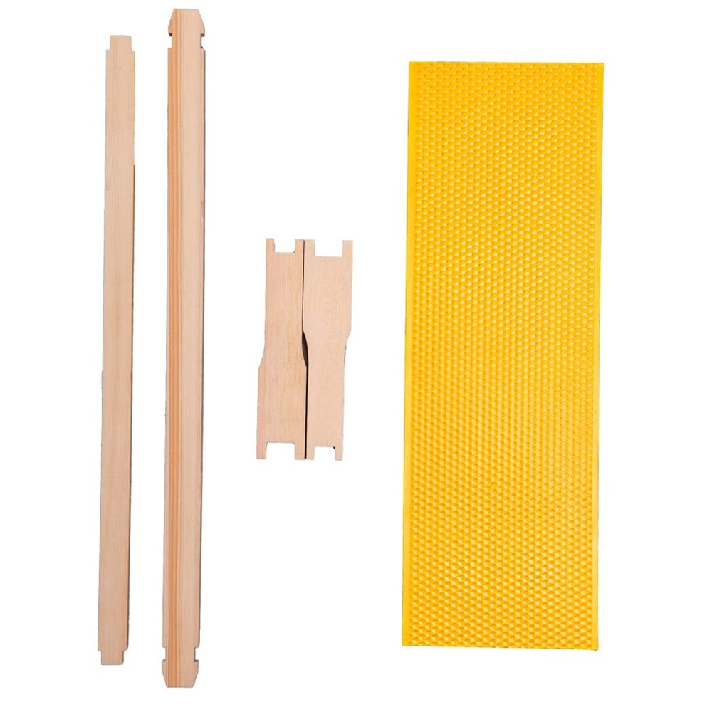 MayBee Medium Super Beehive Frames 10 Count (Pack of 1), Yellow Foundatiom