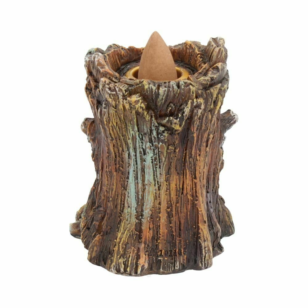 Tree Stump Face Mini Backflow Incense Burner, 3.5" Inches Tall