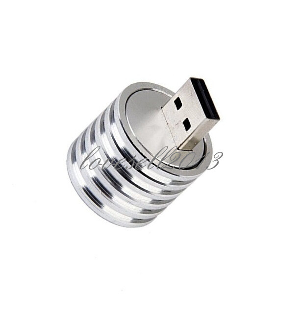 Aluminum 3W USB LED White Lamp Socket Spotlight Flashlight White Light