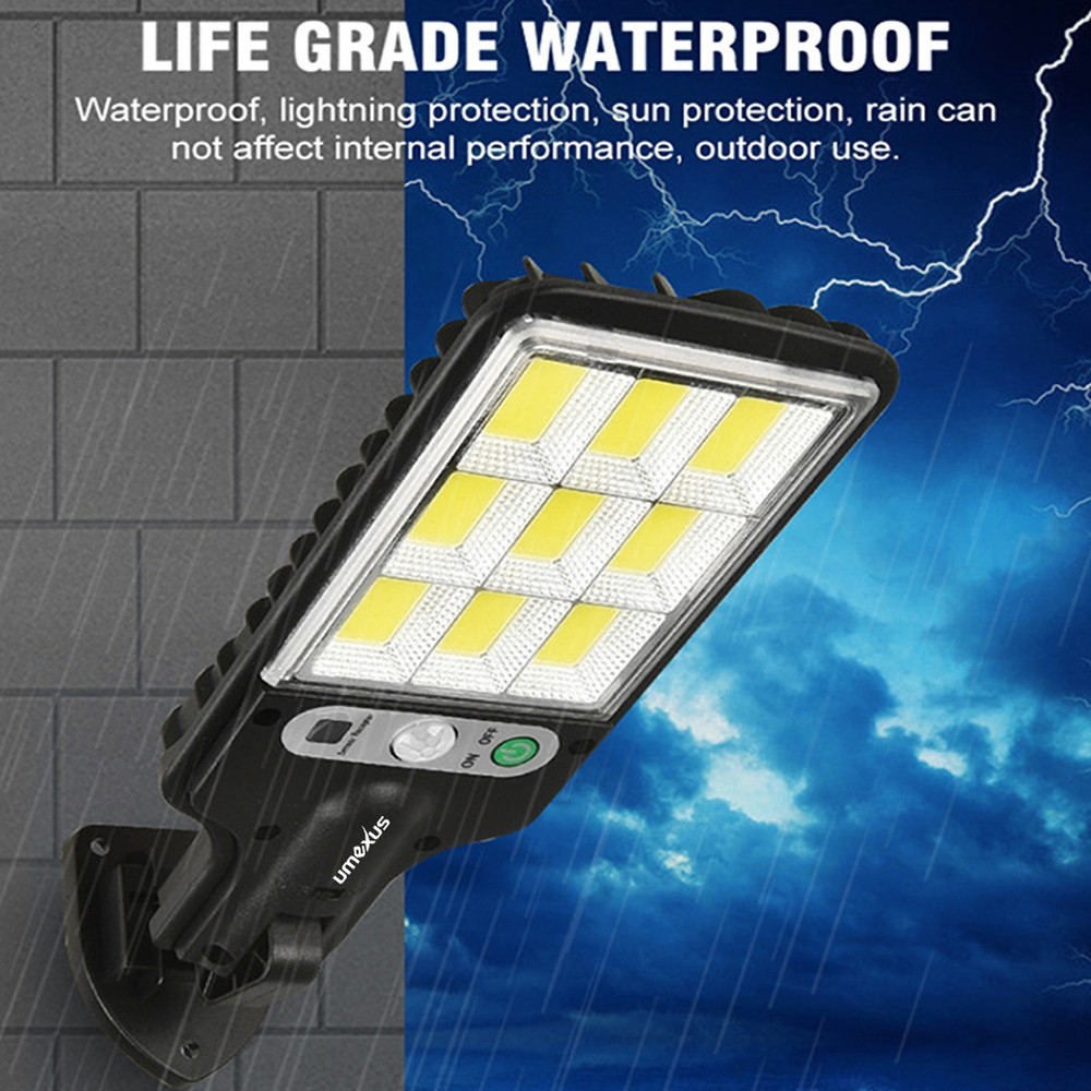 4x- Solar Motion Sensor Light 180° Adjustable Panel IP65 3 Lighting Modes