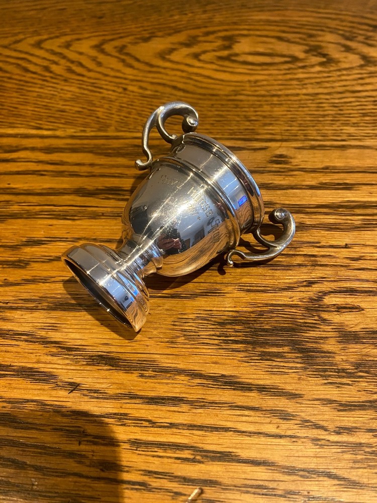ANTIQUE QUALITY SILVER PLATE MINIATURE TROPHY