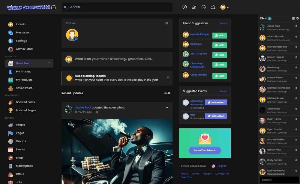Social Network Website + Free Hosting SSL