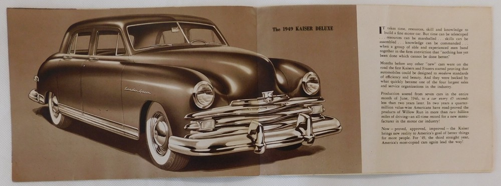 Kaiser Sedan 1949 Brochure 6"x8"
