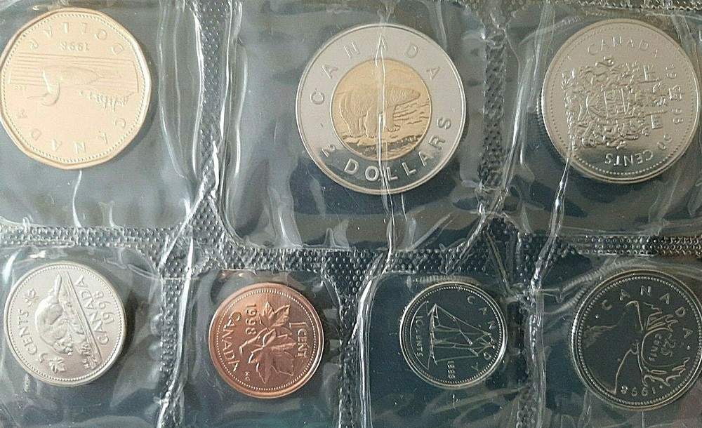 1998 Winnipeg, Canada Uncirculated Proof Like Mint Set, original envelope & COA