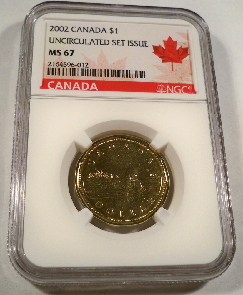 2002 CANADA LOON DOLLAR NGC MS67 1952-2002 UNCIRCULATED MINT SET ISSUE MS 67 $1