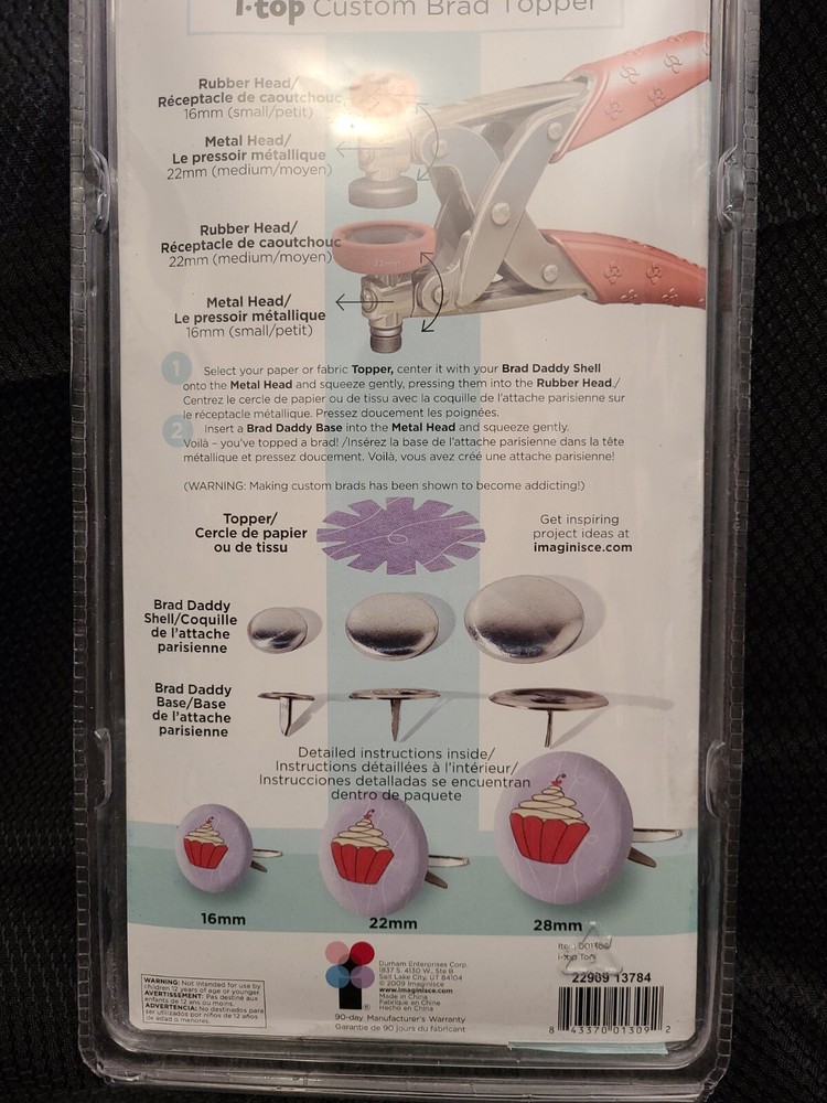 I-TOP IMAGINISCE Custom Brad Topper/Maker With Instructions New Unopened.