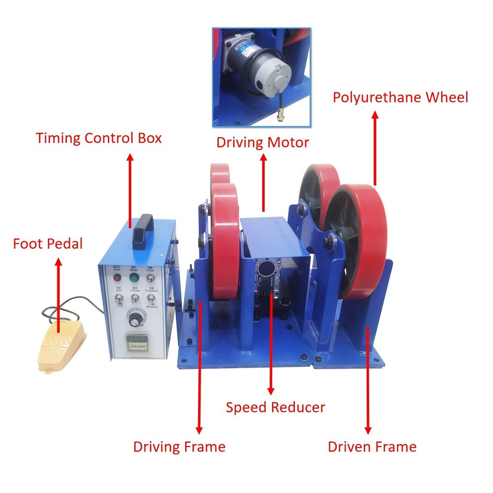 2200lbs Timer-Controlled Welding Turning Roller Welding Rotator 0.79''~31.5''
