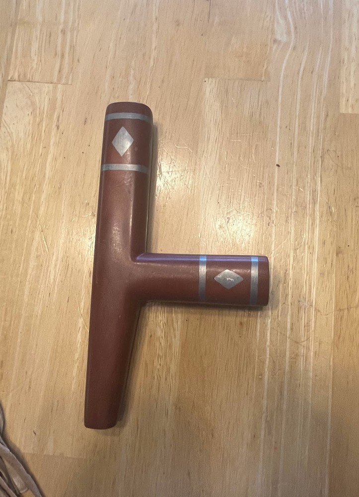 Catlinite Pipe signed "Crow" with symbol