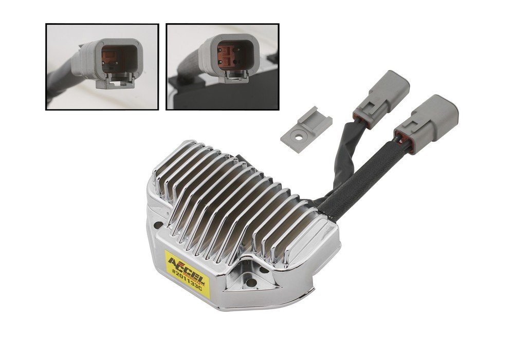 ACCEL 201133C Voltage Regulator Chrome for 06-07 Harley-Davidson Dyna