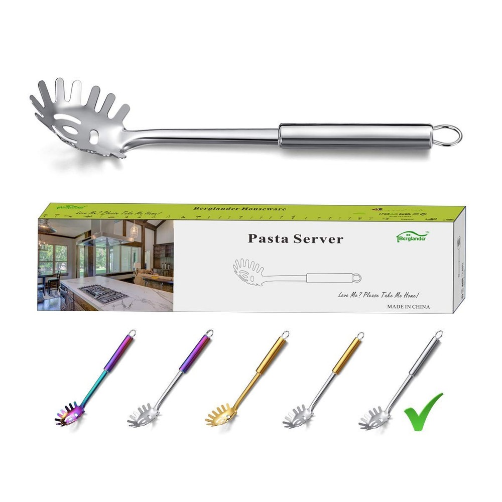 Berglander Pasta Fork, Stainless Steel Server, Spaghetti 5. Silver