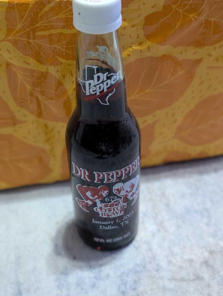 Dr Pepper Commemorative Bottle, 2001, Cotton Bowl