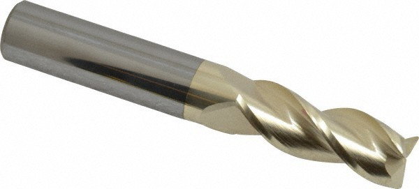 Accupro 3/8" Diam 3 Flute Single End Solid Carbide 0.02" Corner Radius End Mi...