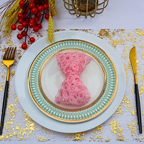 Snowkingdom 2 Pieces Table Runner, Sequin Glitter Foil 2pcs（9ft each） Gold