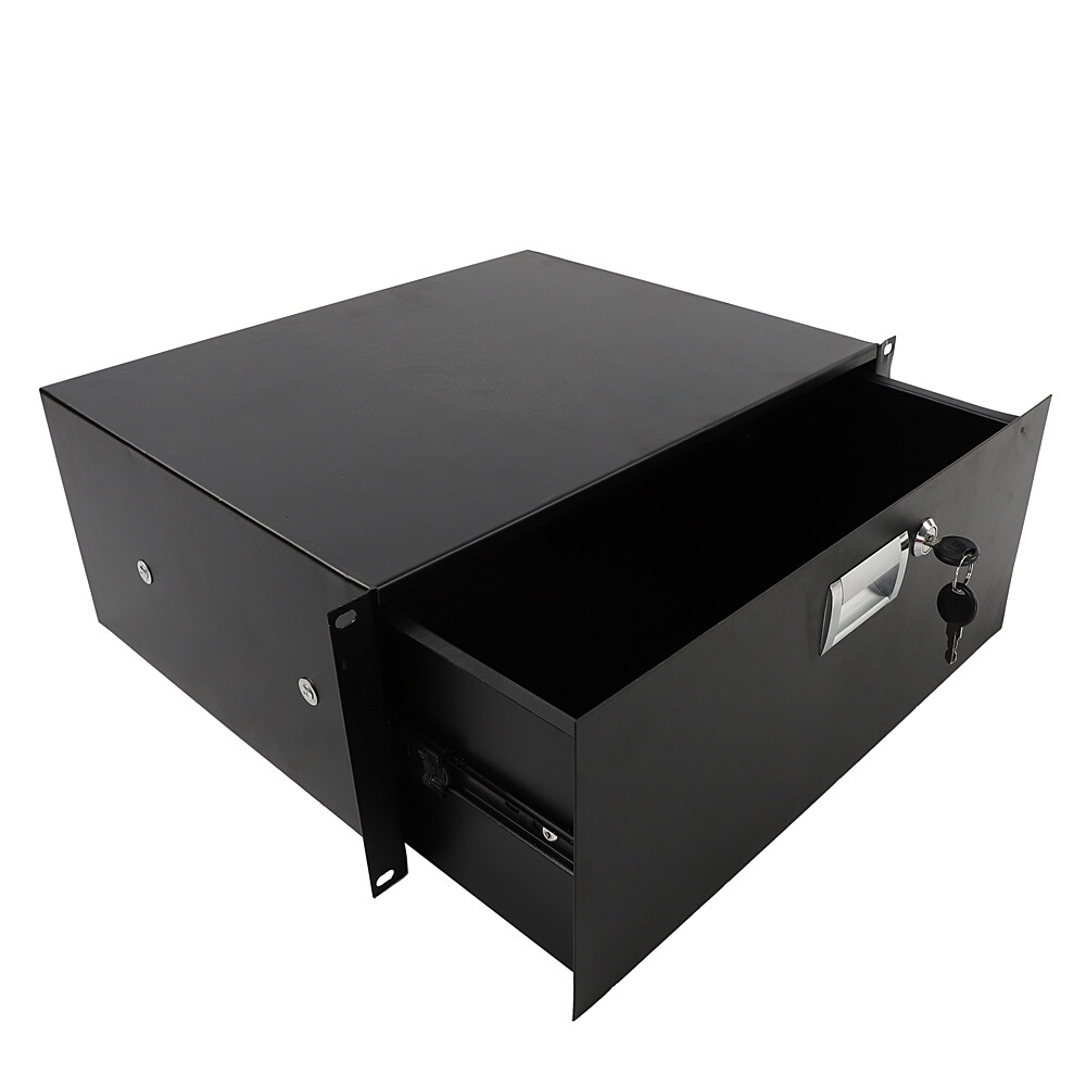 4U Drawer Server Cabinet Case 19 Inch Locking Rack Mount DJ Lockable Deep Drawer