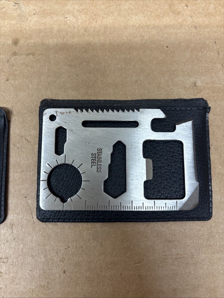 2 Multi Tool Survival Card, multipurpose pocket survival tool, NOS