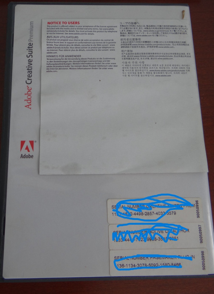 Adobe Creative Suite Premium Education For Windows w/ Serial Numbers 2004
