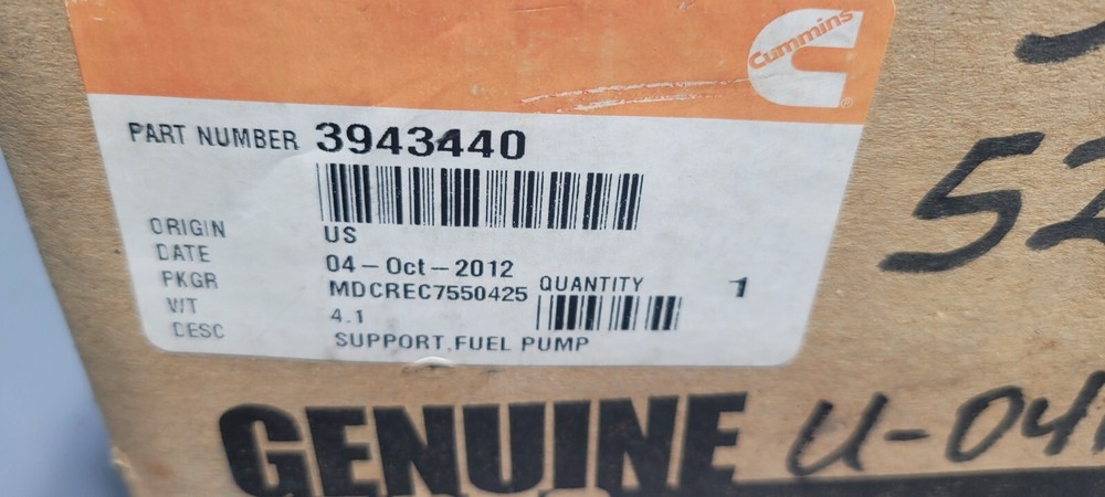 New Oem Cummins 3943440 SUPPORT FUEL PUMP