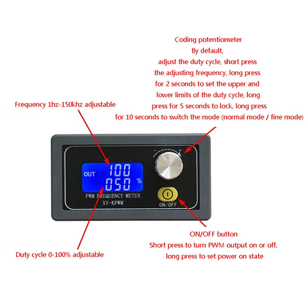 2X Signal Generator PWM Module Pulse Frequency Adjustable 1Hz-150KHz Square Wave