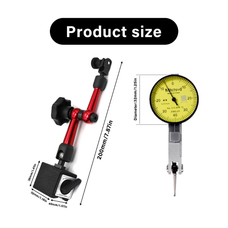 Precise Worktable Stand Base Dials Gauges For Flexible Positioning Arm