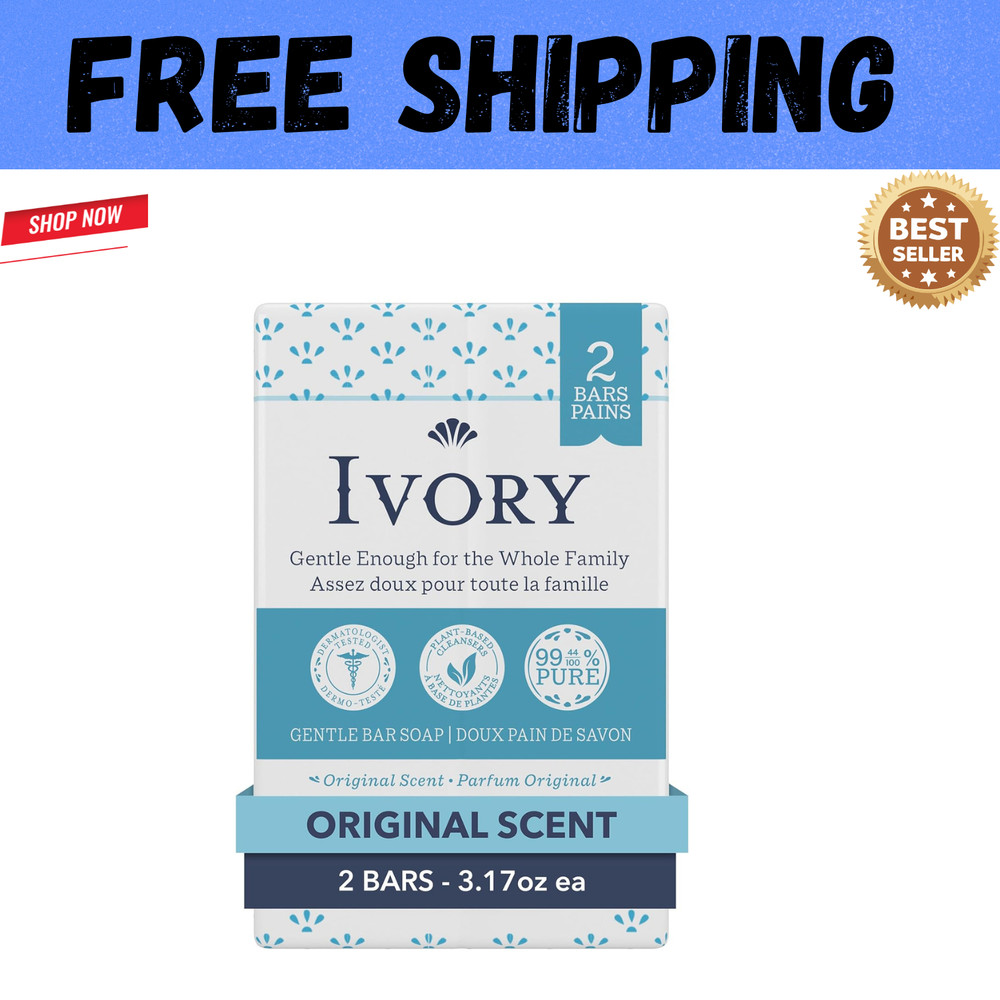 Ivory Gentle Bar Soap Original Scent 3.17 Oz., 2 Count