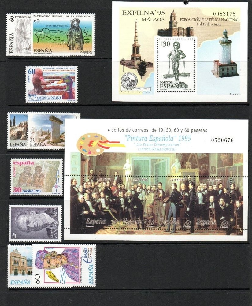 SPAIN MNH 1995 COMPLETE YEARS SETS (3 SCANS)