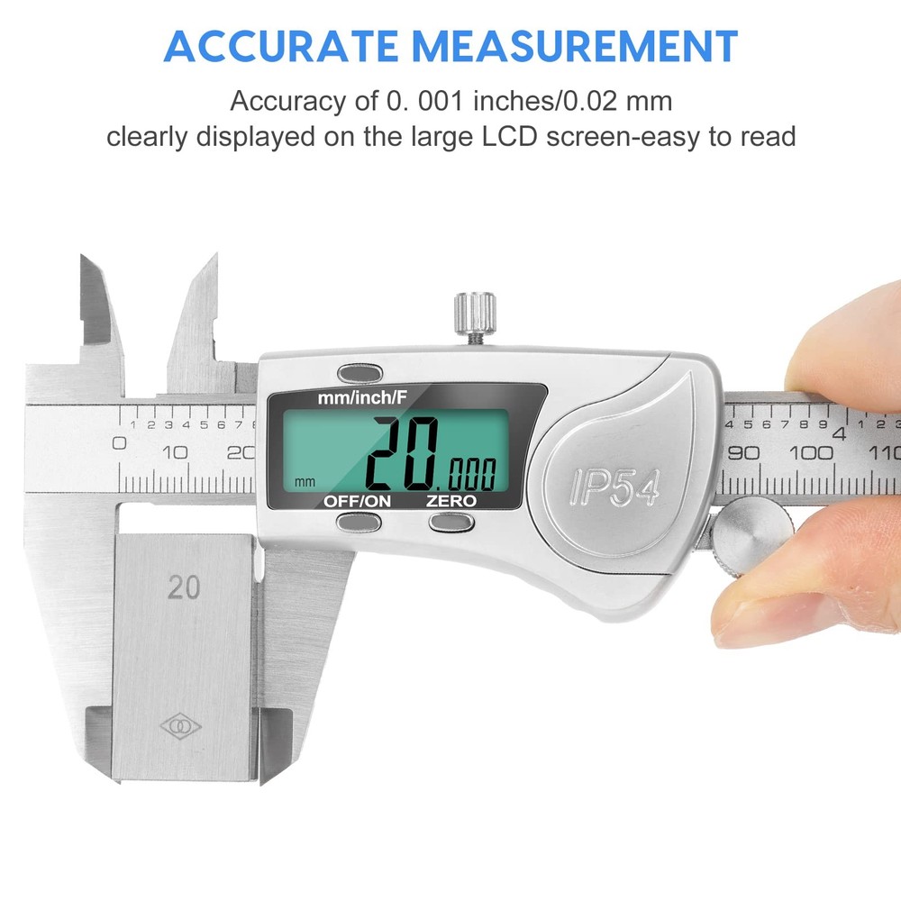 Digital Caliper Measuring Tool, IP54 Waterproof Electronic Micrometer Caliper...