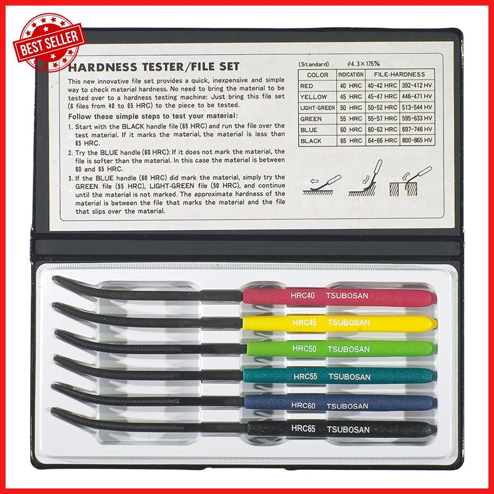 6 Piece Hardness Tester File Set Metal Hardness Testing Tools