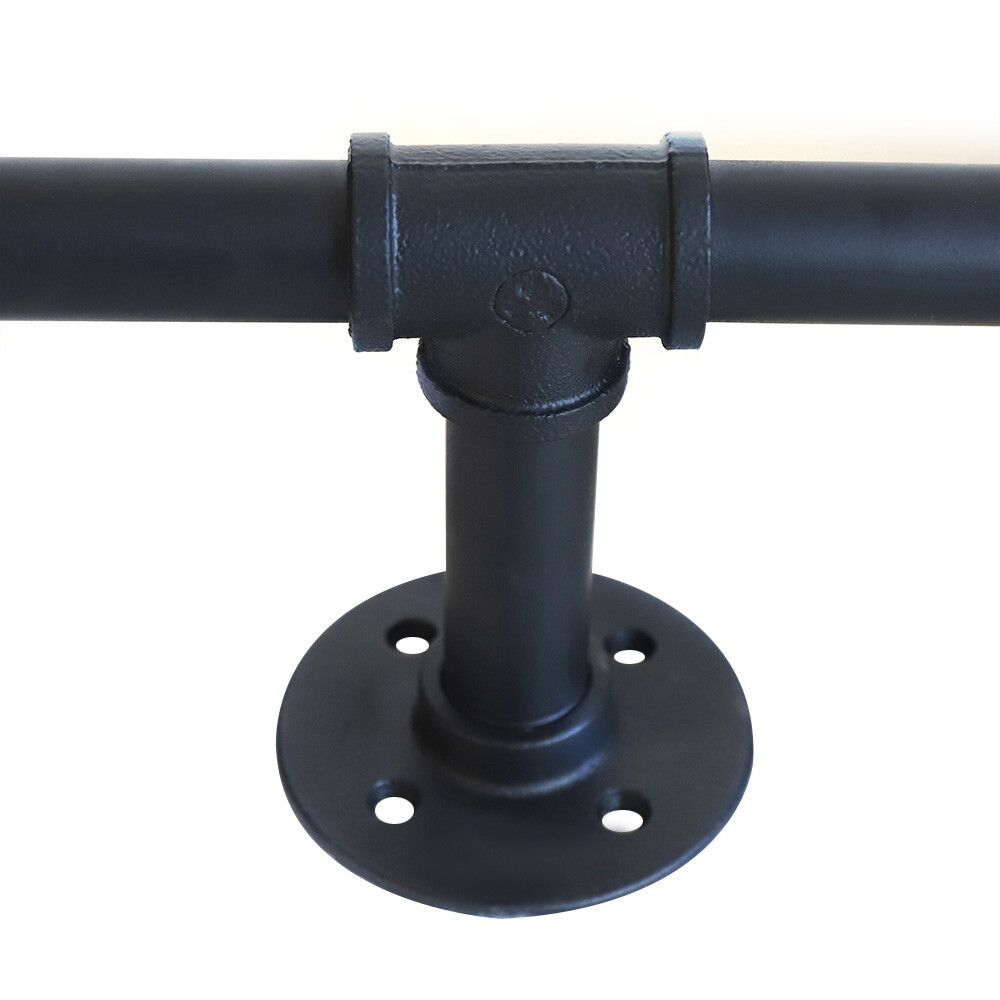 6-Tier Pipe Shelf Industrial Bracket Rustic Iron Pipe Wall-Mount Floating Rack