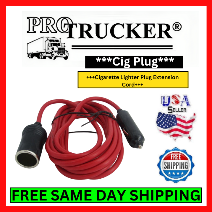 ProTrucker 12V Cigarette Lighter Extension Cord Power Cable 12FT Plug Socket 24V