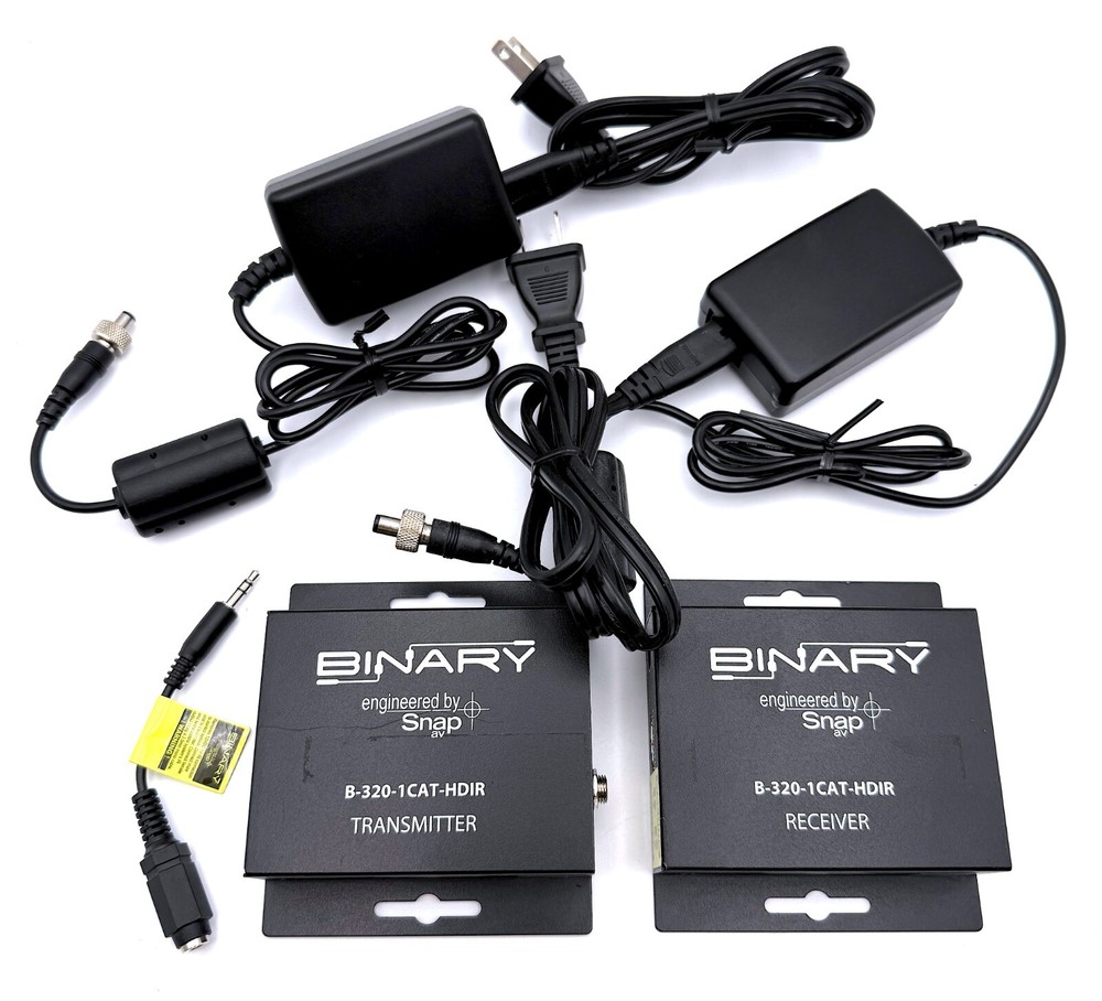 Binary B-320-1CAT-HDIR HDMI Transmitter & Receiver Kit Set + Power B320 Extender