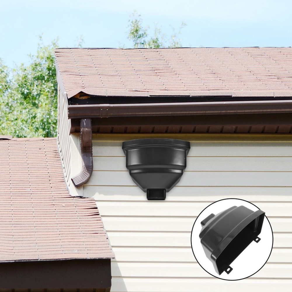 Plastic Rain Gutter Barrel Diverters Downspout Connector Drop Outlet